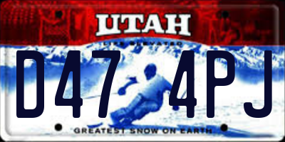 UT license plate D474PJ