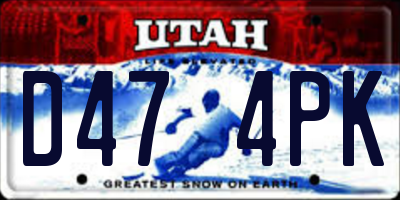 UT license plate D474PK