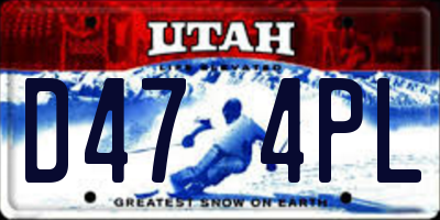 UT license plate D474PL