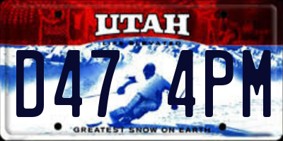 UT license plate D474PM