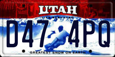 UT license plate D474PQ