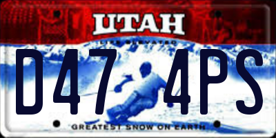 UT license plate D474PS