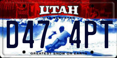 UT license plate D474PT