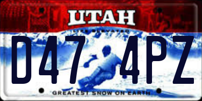 UT license plate D474PZ
