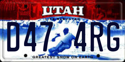 UT license plate D474RG