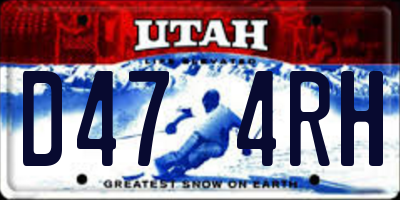 UT license plate D474RH