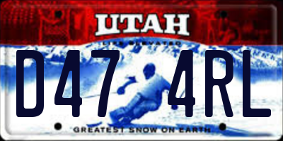 UT license plate D474RL