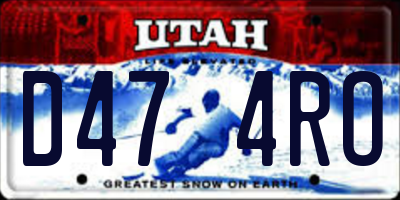 UT license plate D474RO