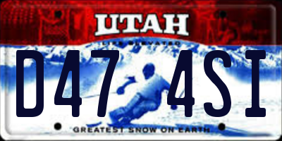 UT license plate D474SI