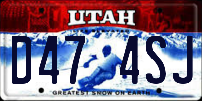 UT license plate D474SJ