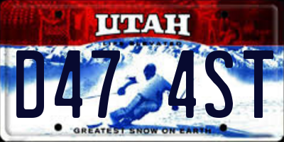 UT license plate D474ST