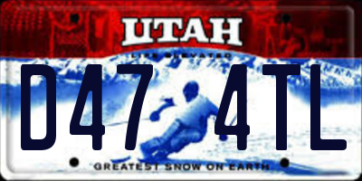 UT license plate D474TL