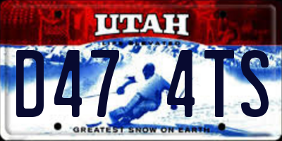 UT license plate D474TS