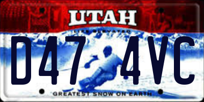 UT license plate D474VC
