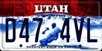 UT license plate D474VL