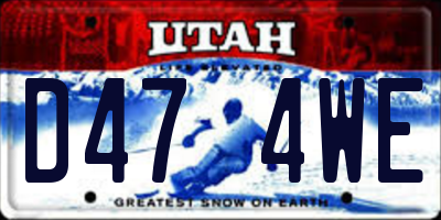 UT license plate D474WE