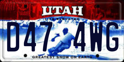 UT license plate D474WG