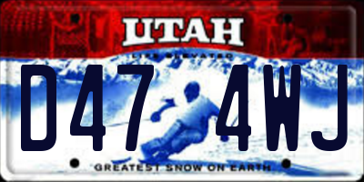 UT license plate D474WJ