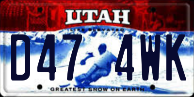 UT license plate D474WK