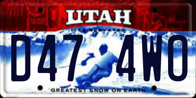 UT license plate D474WO