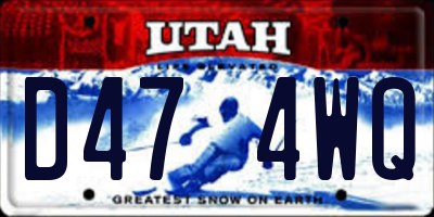 UT license plate D474WQ