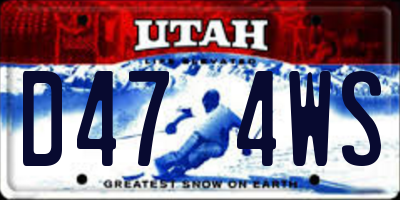 UT license plate D474WS