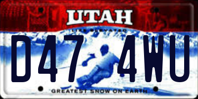 UT license plate D474WU