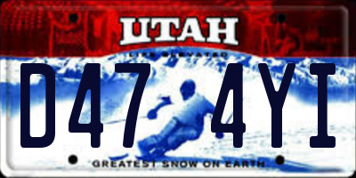 UT license plate D474YI