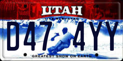 UT license plate D474YY