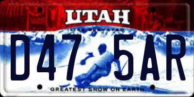 UT license plate D475AR