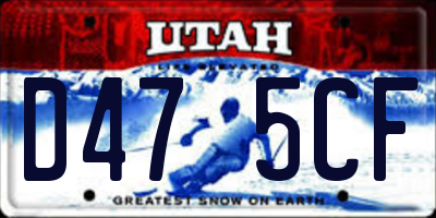 UT license plate D475CF