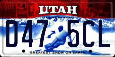 UT license plate D475CL