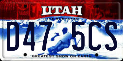 UT license plate D475CS