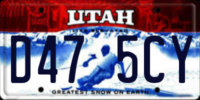 UT license plate D475CY