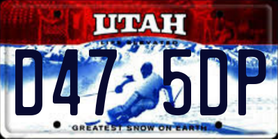 UT license plate D475DP