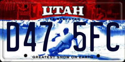 UT license plate D475FC