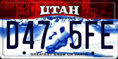UT license plate D475FE