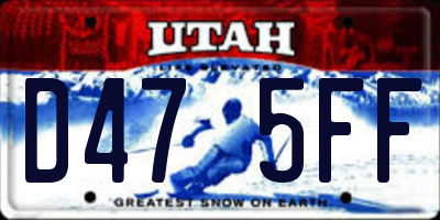 UT license plate D475FF