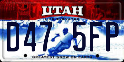 UT license plate D475FP