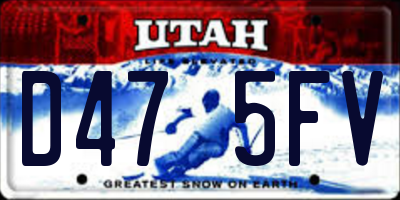 UT license plate D475FV