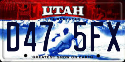 UT license plate D475FX