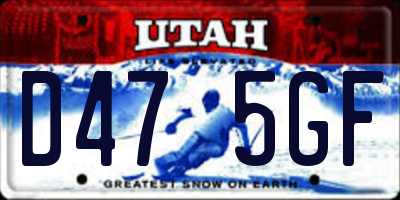 UT license plate D475GF