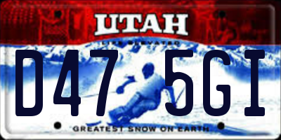 UT license plate D475GI