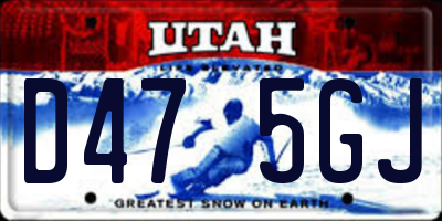 UT license plate D475GJ