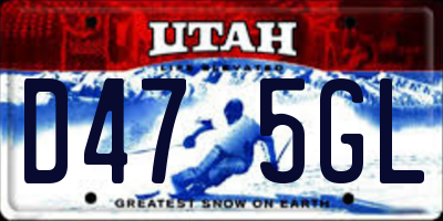 UT license plate D475GL
