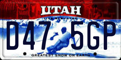 UT license plate D475GP