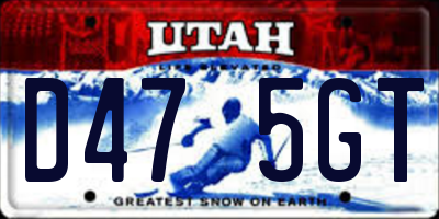 UT license plate D475GT