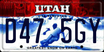 UT license plate D475GY