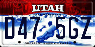 UT license plate D475GZ