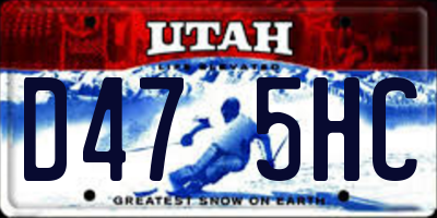 UT license plate D475HC